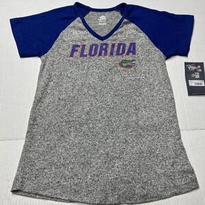 Team Athletics‎ Florida Gators Short Sleeve V-Neck Shirt Girls SZ LG 10/12 NWT